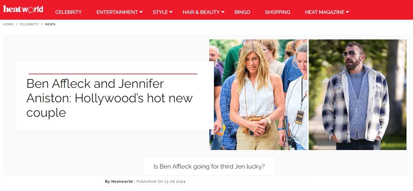 Jennifer Aniston interesada en Ben Affleck como su nueva pareja, según revista del Reino Unido