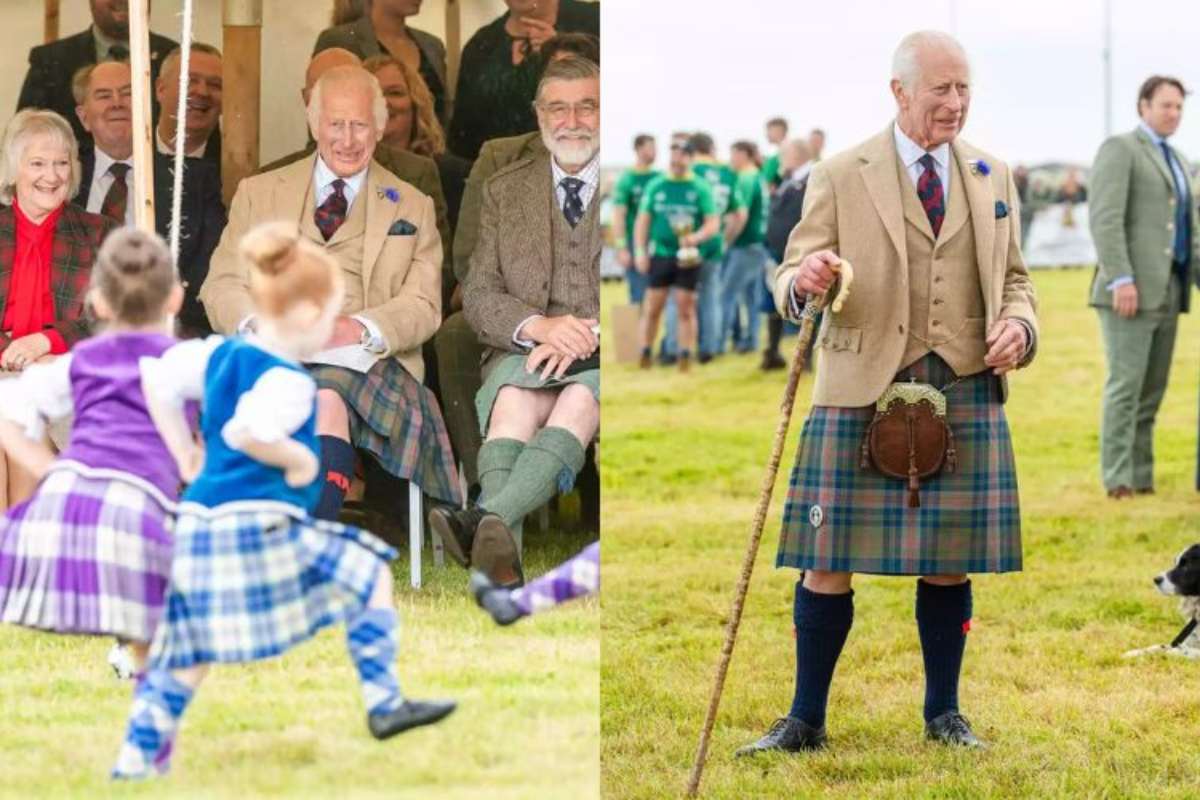 El rey Carlos III lleva una falda escocesa en su visita a Escocia