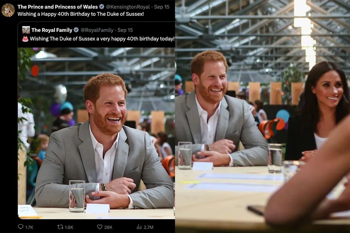 El Palacio de Buckingham negó haber recortado a Meghan Markle de la foto del príncipe Harry