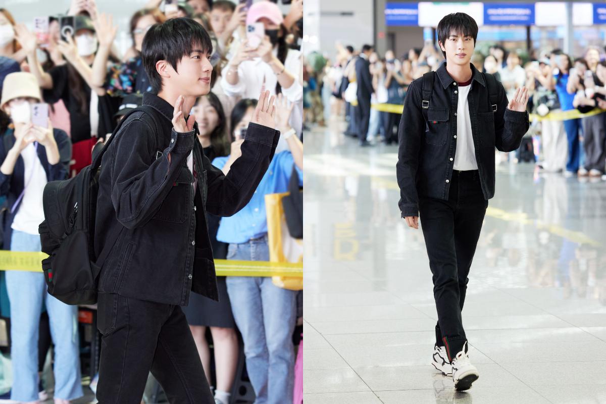 Jin de BTS es captado en el aeropuerto para su viaje con destino a Italia