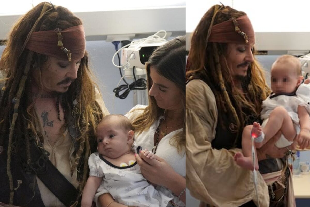 Johnny Depp se viste de Jack Sparrow para visitar a los niños de un hospital en España