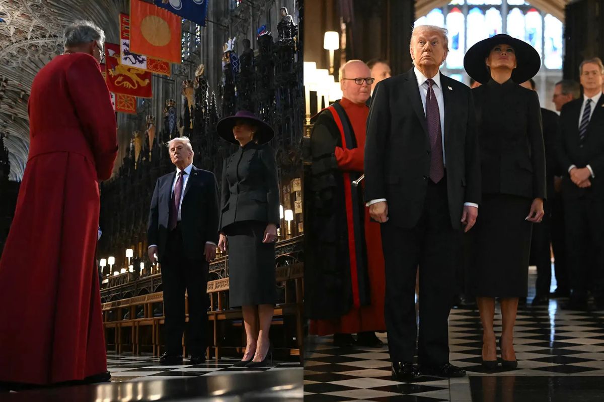 Donald Trump visita la tumba de la reina Isabel II en el Castillo de Windsor