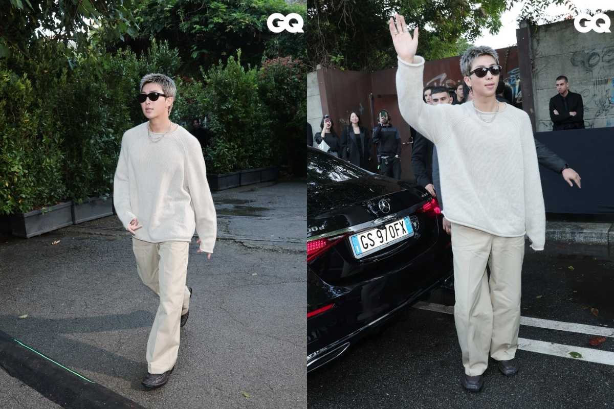 RM de BTS hace su aparición en la Semana de la Moda de Milán como toda una superestrella