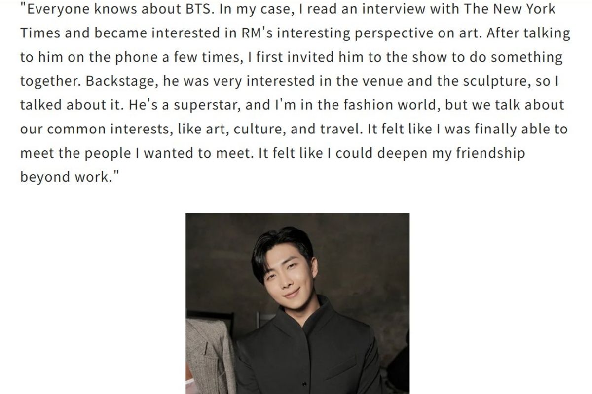 El director creativo de Bottega Veneta revela por qué eligió a RM de BTS como su embajador