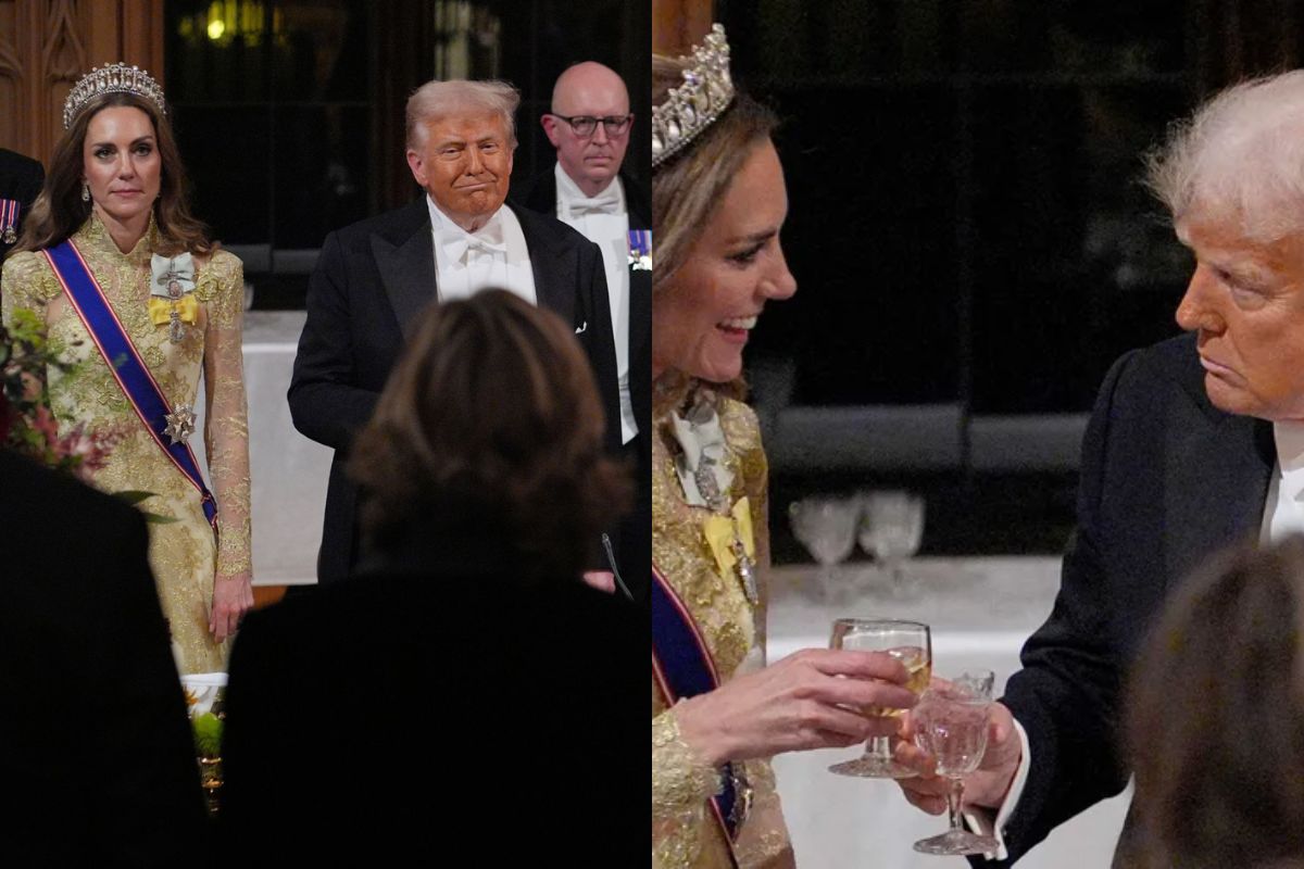 Donald Trump elogia a la princesa Kate Middleton en el banquete y así fue su reacción