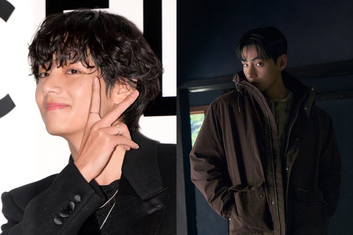 V de BTS se une a la moda de otoño con encantadores y acogedores looks para Snow Peak Apparel