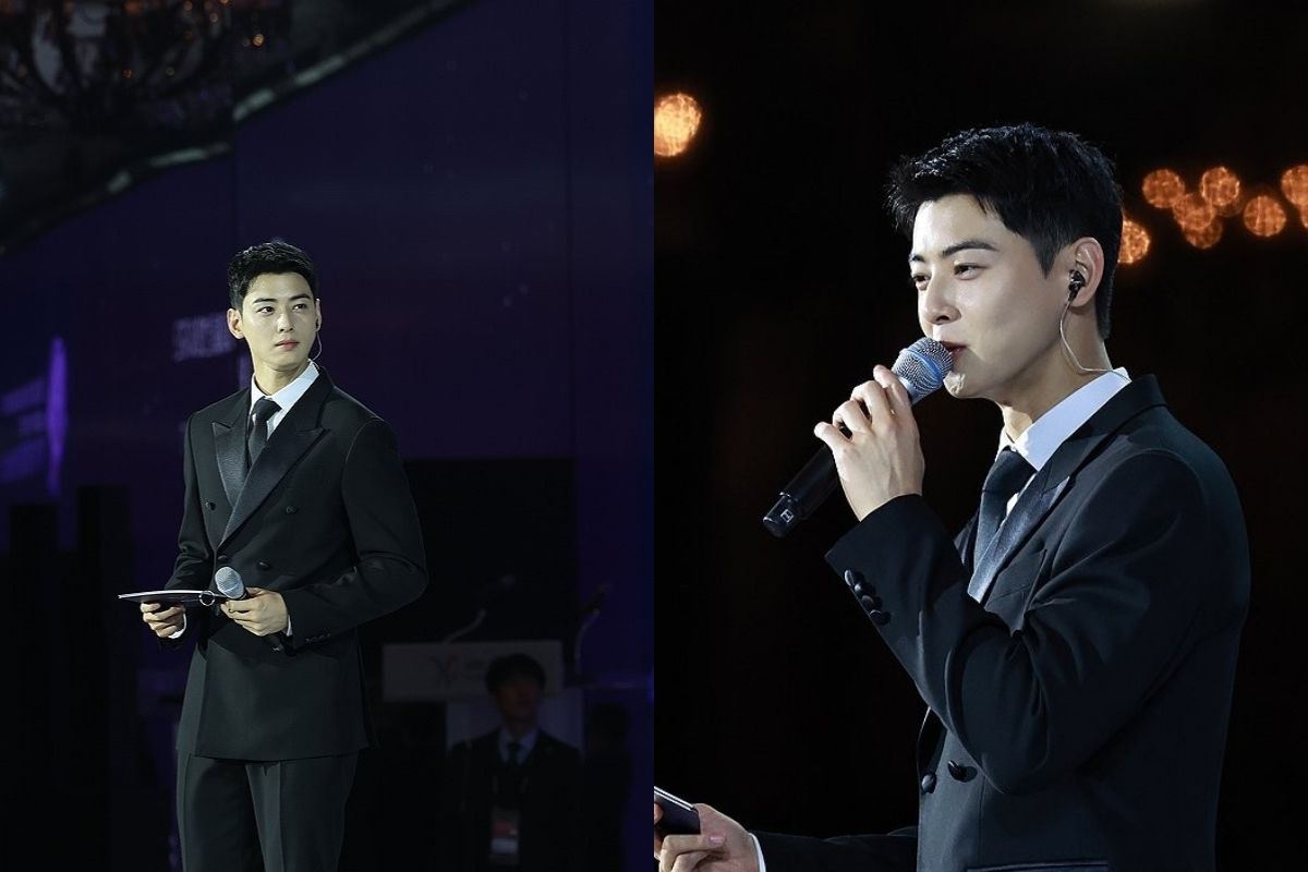 Cha Eunwoo de ASTRO fue anfitrión militar en el evento de la Cumbre APEC en Gyeongju Cha Eunwoo de ASTRO fue anfitrión militar en el evento de la Cumbre APEC en Gyeongju