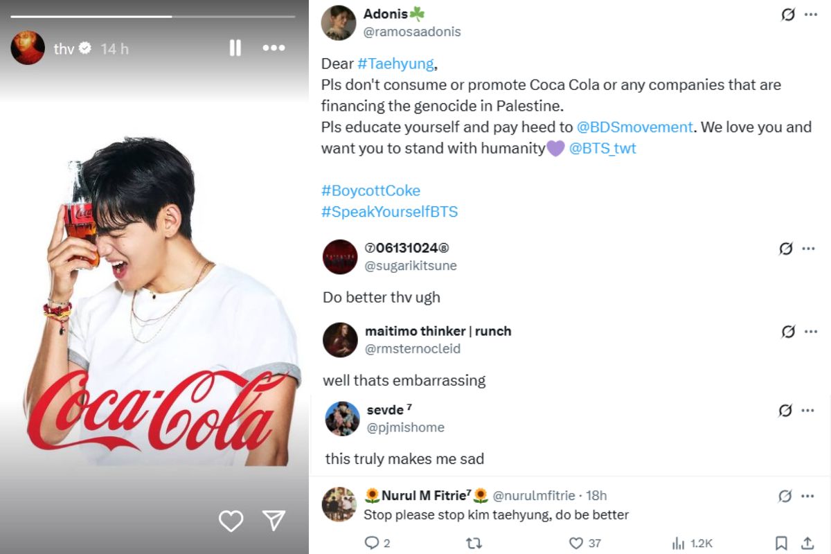 V de BTS recibe criticas por su reciente publicación en colaboración con Coca-Cola