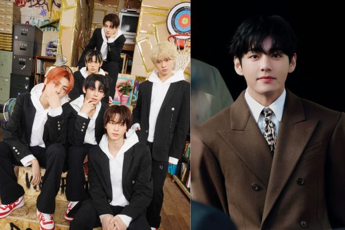 V de BTS y TWS encantan en nuevas fotos juntos en la Semana de la Moda en París