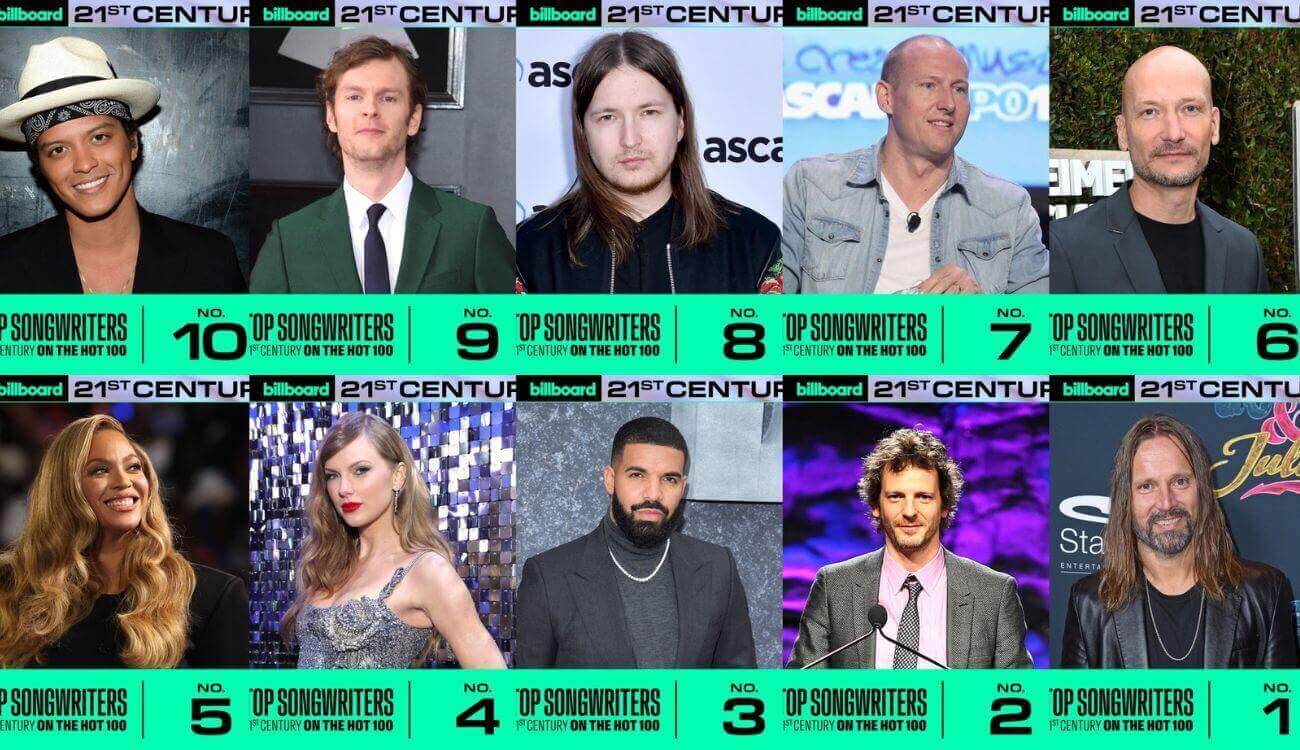 Top 10 de los mejores compositores del siglo XXI en el Hot 100 de Billboard