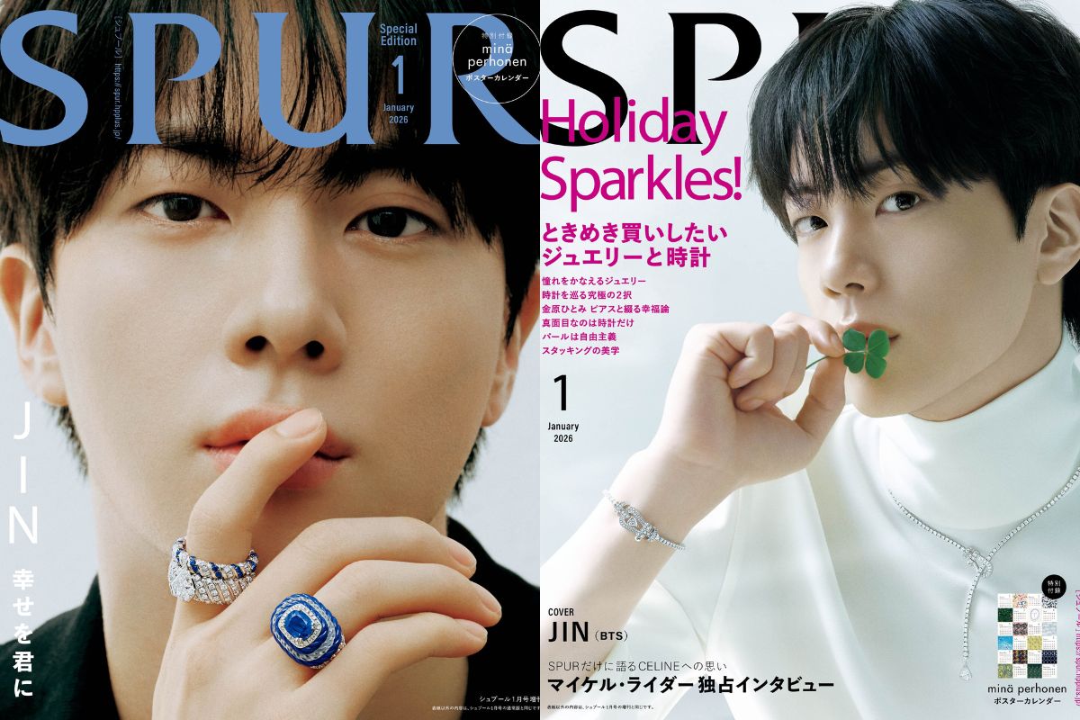 Jin de BTS encanta con joyas de lujo y belleza natural para la revista SPUR