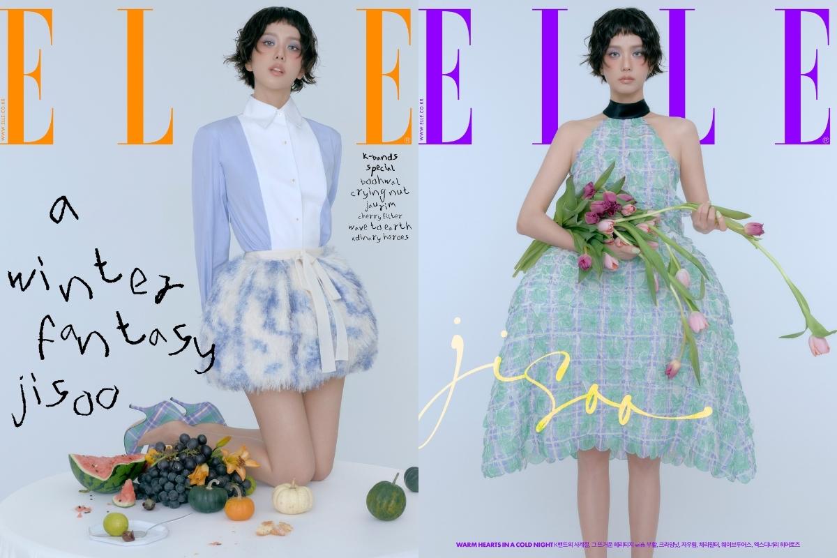Jisoo de BLACKPINK brilla como un copo de nieve en la nueva portada para ELLE Korea