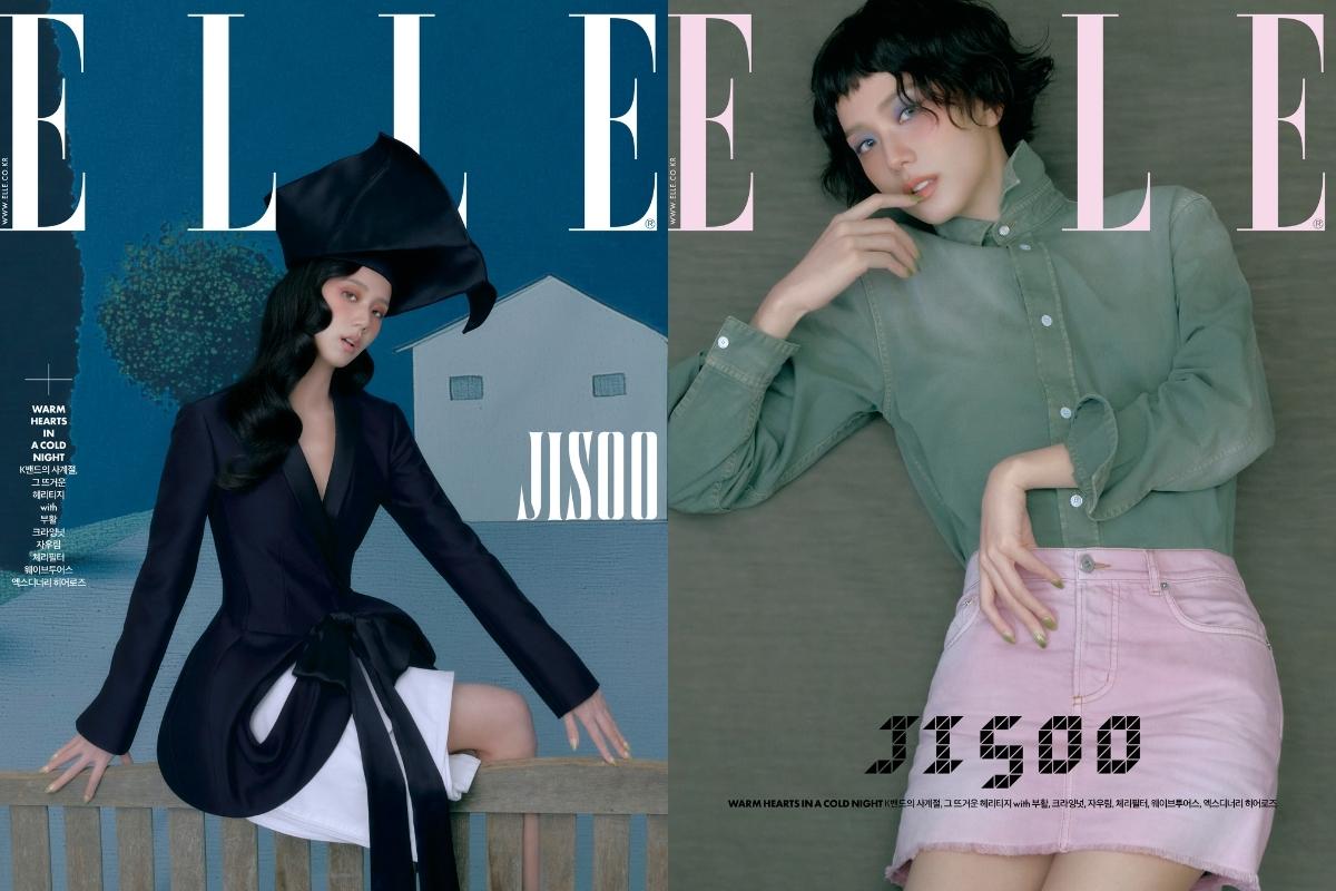 Jisoo de BLACKPINK brilla como un copo de nieve en la nueva portada para ELLE Korea