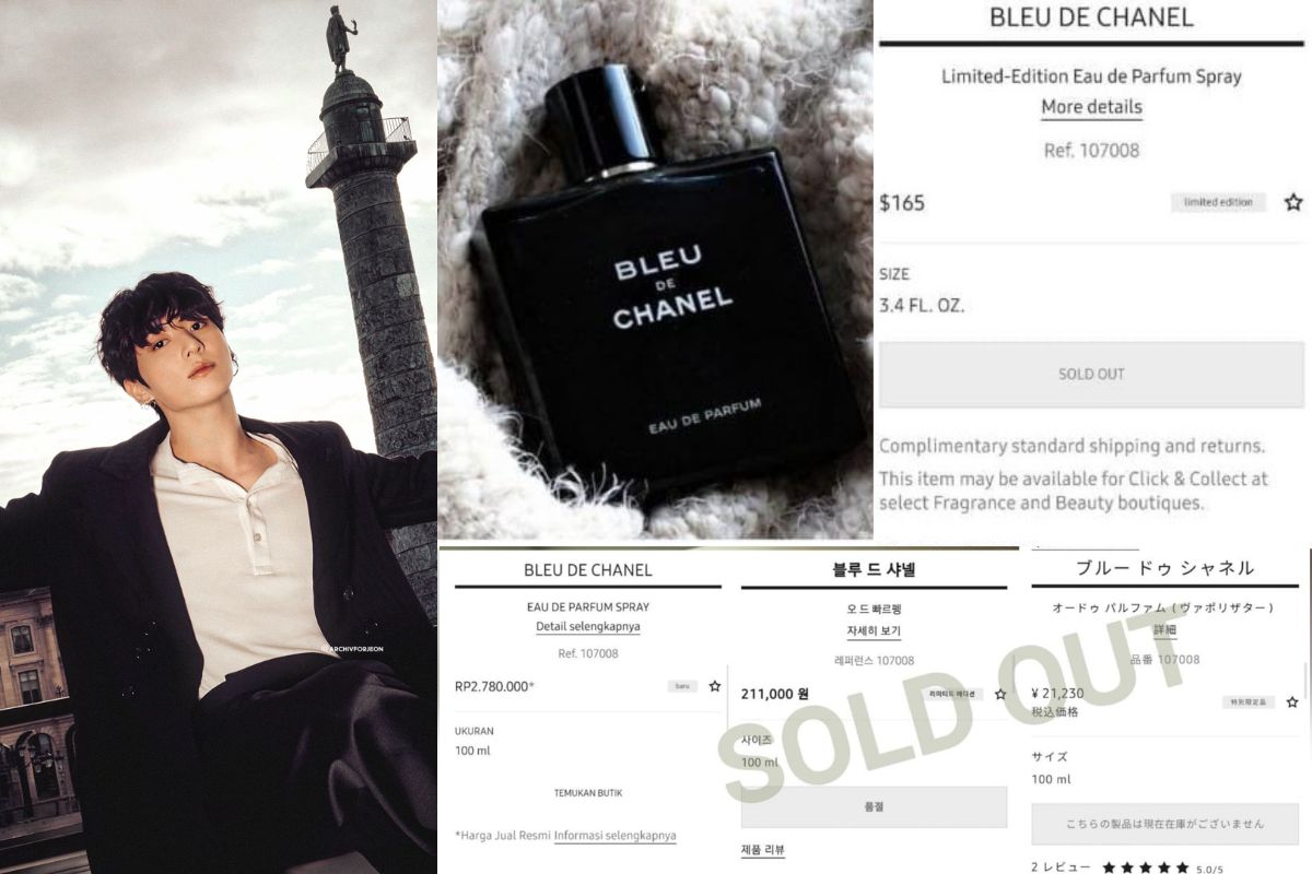 El perfume BLEU DE CHANEL favorito de Jungkook se agotó en todas partes del sitio oficial de CHANEL El perfume BLEU DE CHANEL favorito de Jungkook se agotó en todas partes del sitio oficial de CHANEL