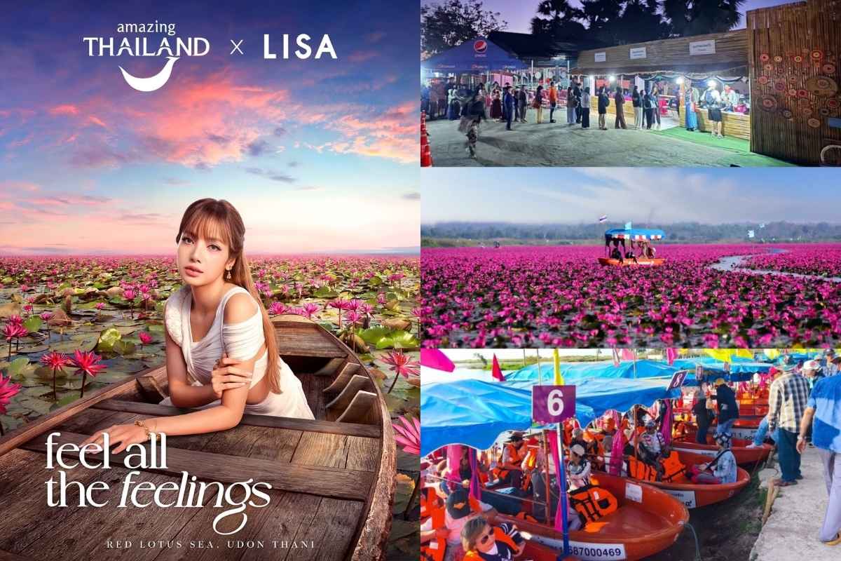 La campaña de Lisa de BLACKPINK en Tailandia impulsa el turismo en el Mar de Loto Rojo de Udon Thani
