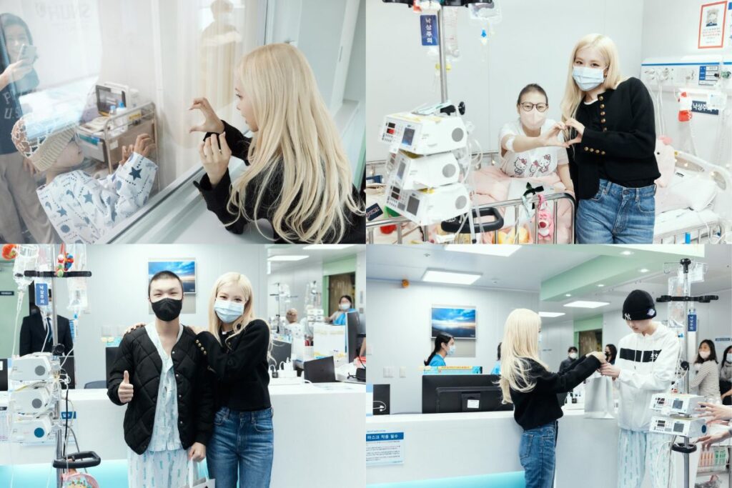 rosé de blackpink visitó a niños en un hospital en diciembre de 2025