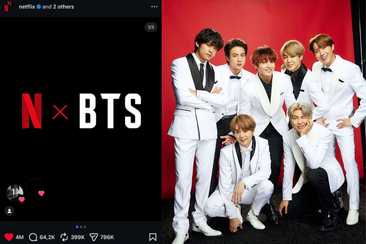 La publicación de Instagram de BTS x Netflix superó los 4 millones de likes en solo 48 horas
