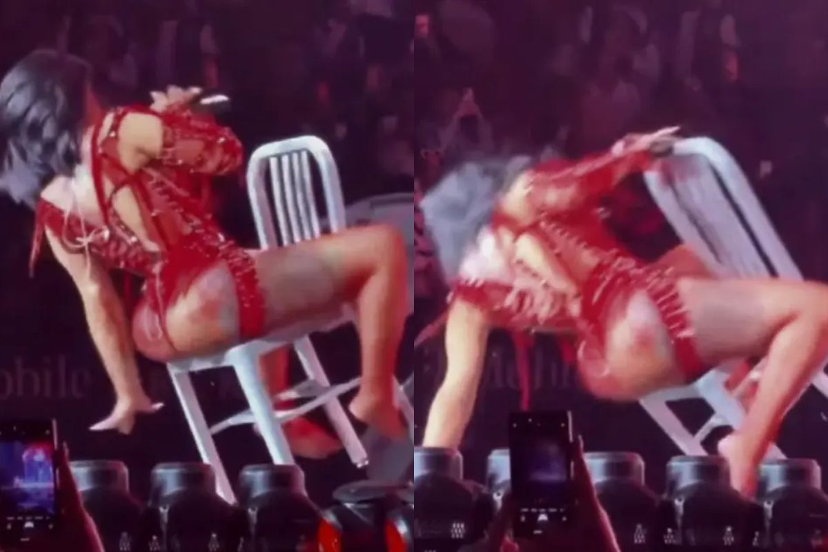Cardi B se cae de una silla durante su gira "Little Miss Drama"