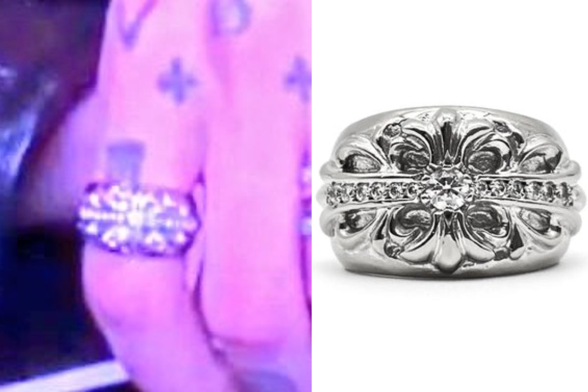 Chrome Hearts 18K White Gold Diamonds Keeper Ring Jungkook BTS