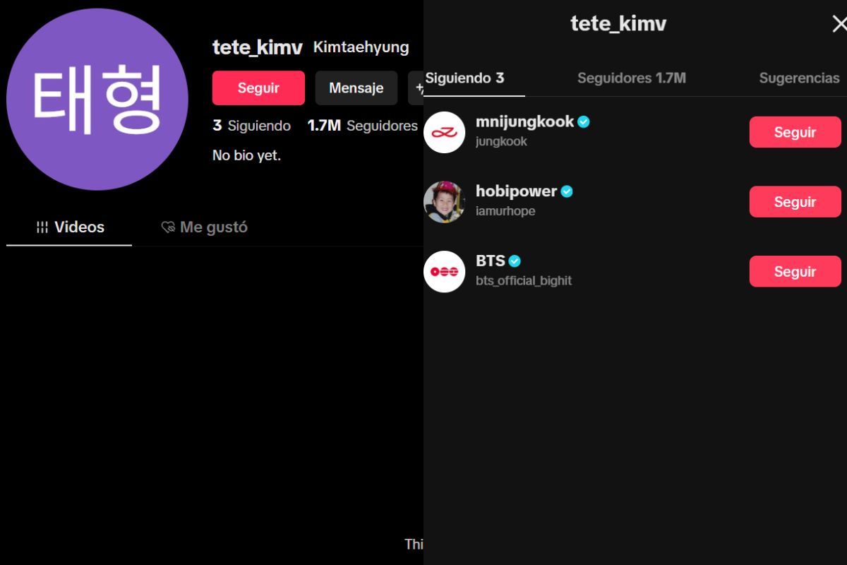 V de BTS se une oficialmente a TikTok y ya supera el millón de seguidores