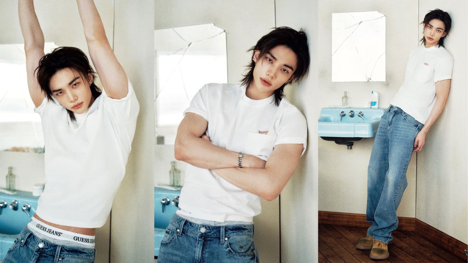 Hyunjin de Stray Kids para GUESS