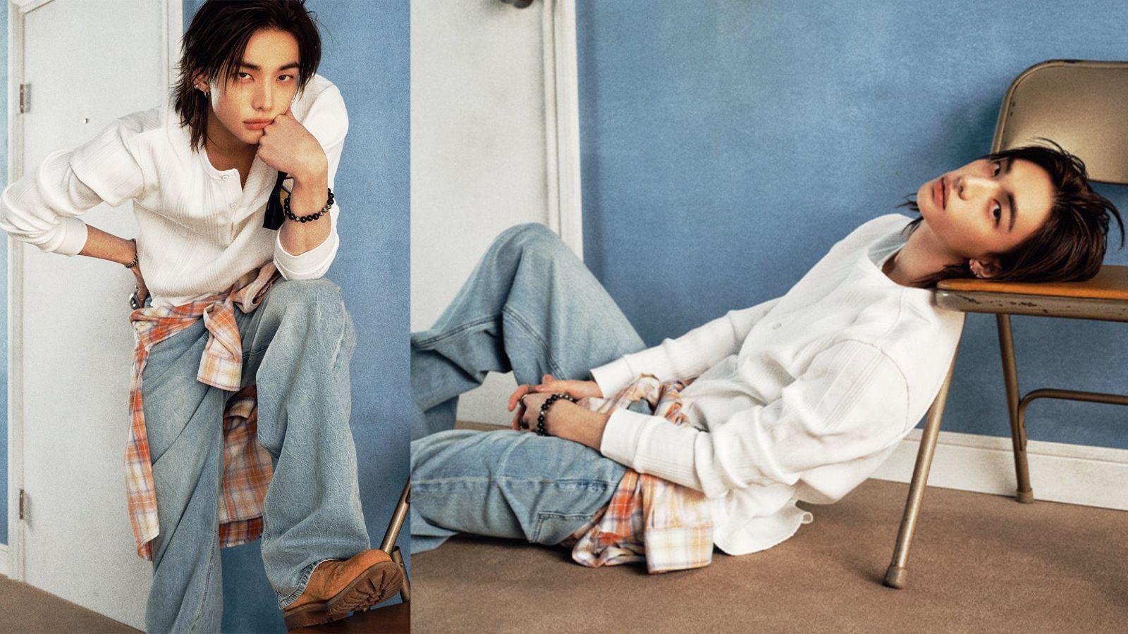 Hyunjin luce más hermoso que nunca en nueva sesión fotográfica con GUESS