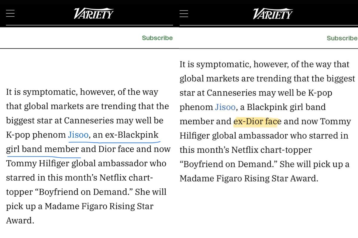 "Exmiembro": El susto que Variety le dio a los BLINKS en un reciente artículo sobre Jisoo de BLACKPINK