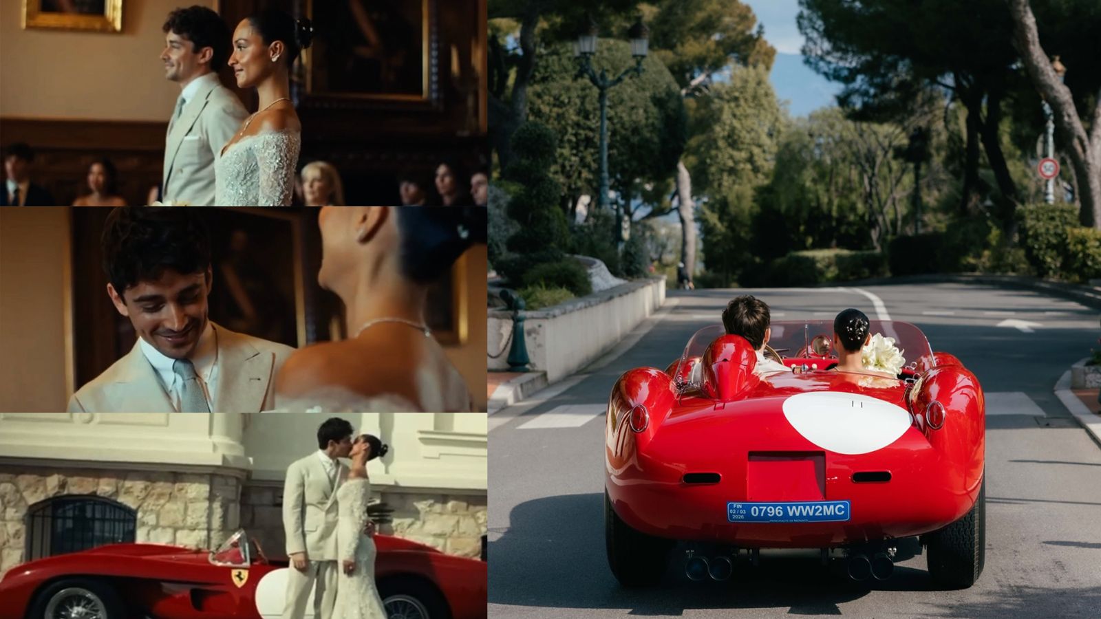 Charles Leclerc y Alexandra Saint Mleux el día de su boda