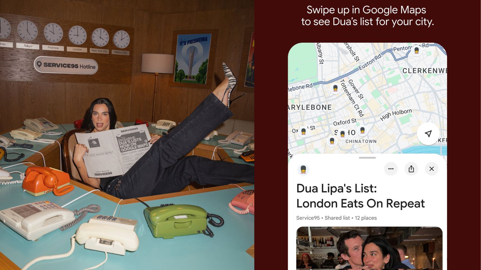 Dua Lipa revela en Google Maps más de 130 lugares que ha visitado y son sus favoritos