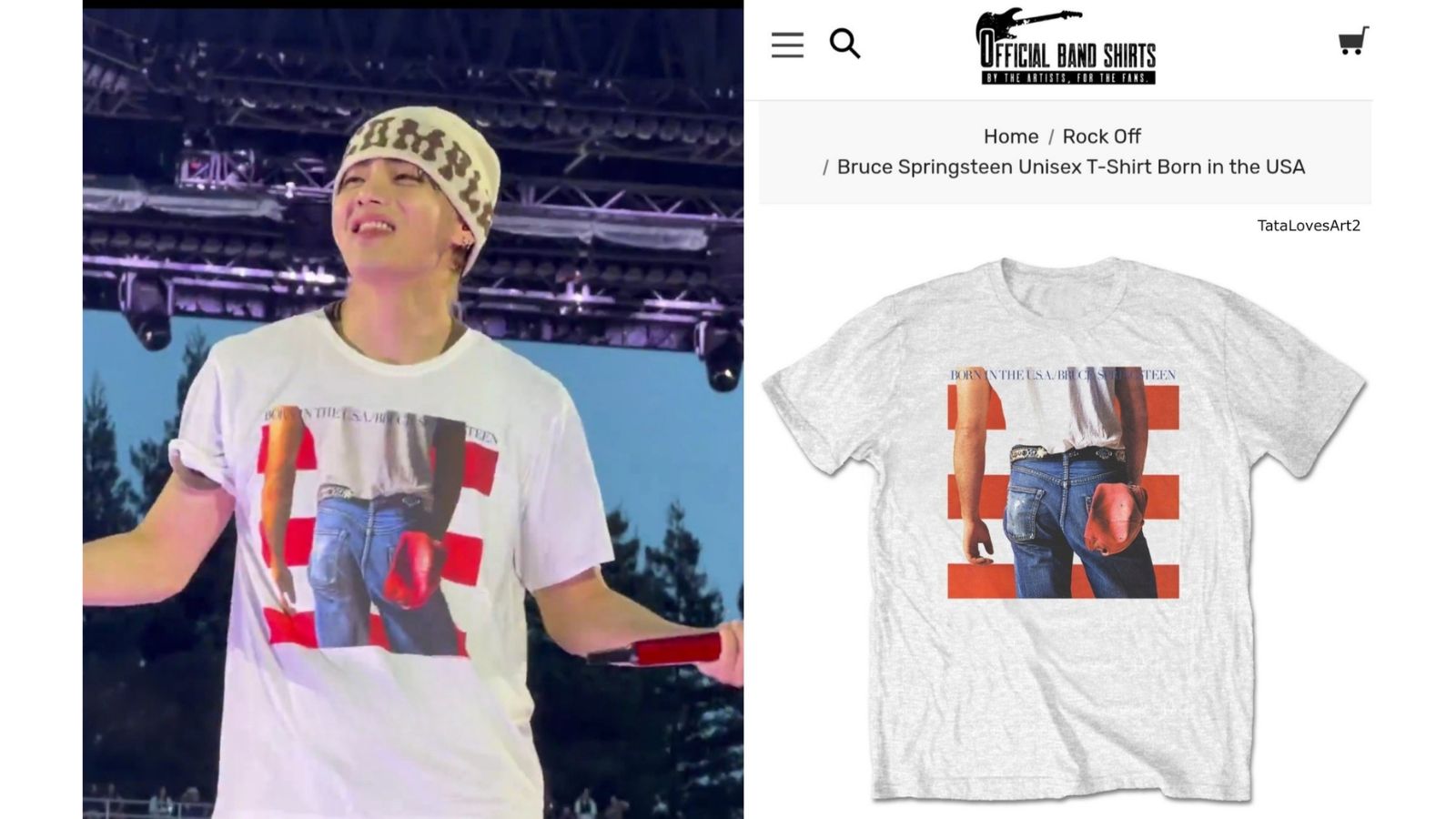V de BTS le rinde homenaje a Bruce Springsteen en el Stanford Stadium en California V de BTS le rinde homenaje a Bruce Springsteen en el Stanford Stadium en California