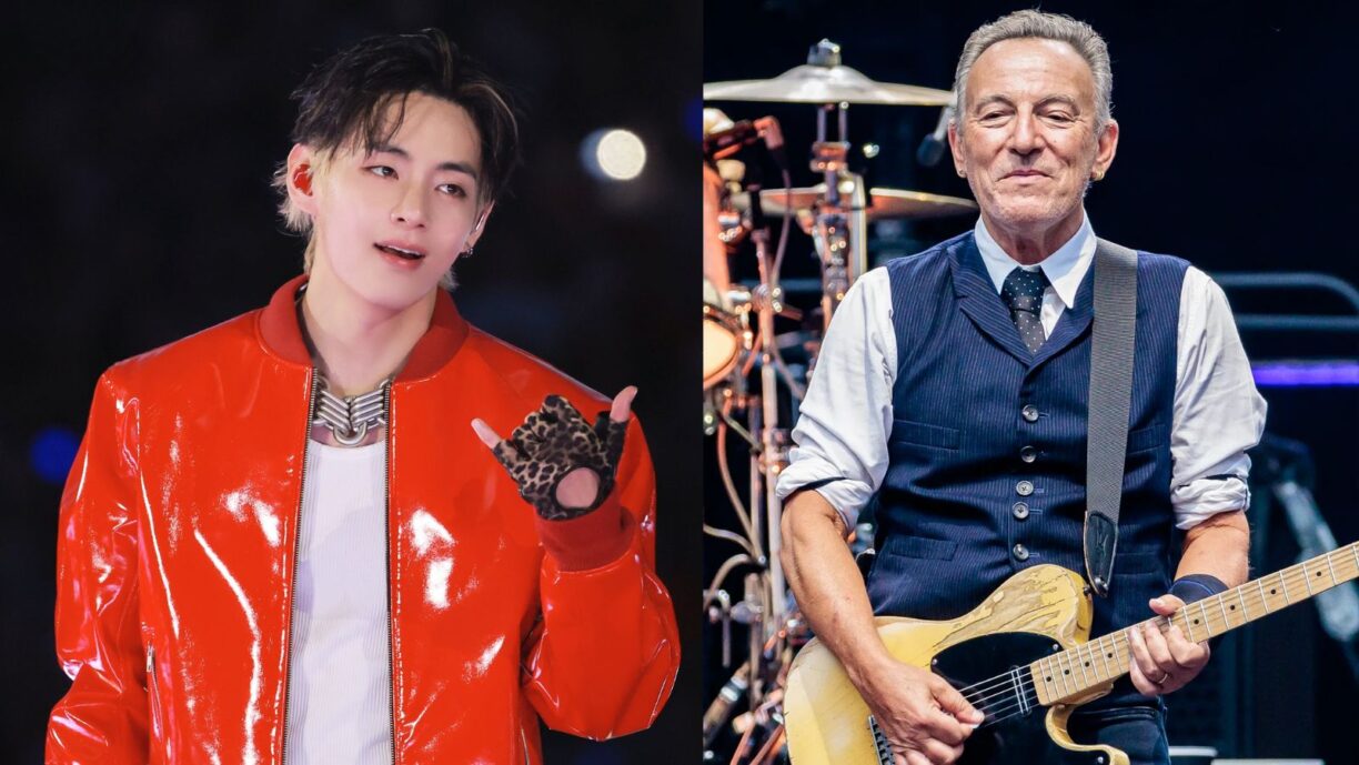 V de BTS le rinde homenaje a Bruce Springsteen en el Stanford Stadium en California V de BTS le rinde homenaje a Bruce Springsteen en el Stanford Stadium en California