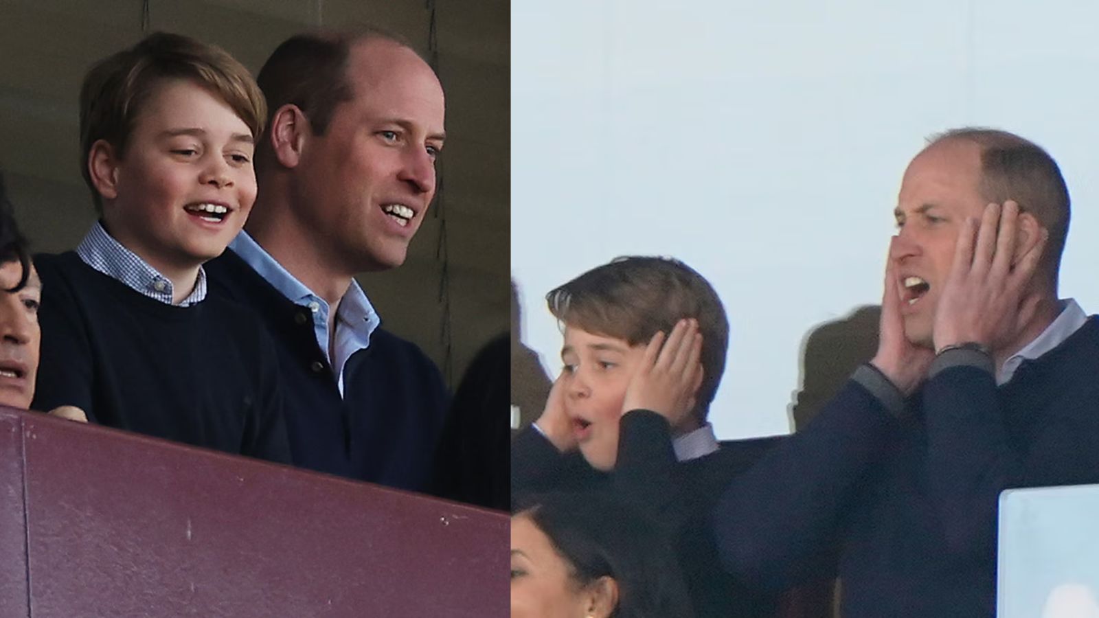 La princesa Charlotte elige a Kate Middleton en rivalidad familiar contra el príncipe William el Principe George y el Principe William juntos en un partido de Alton Vile