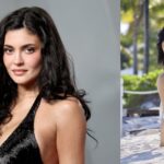 Kylie Jenner presume sus sensuales curvas con un micro bikini rosa