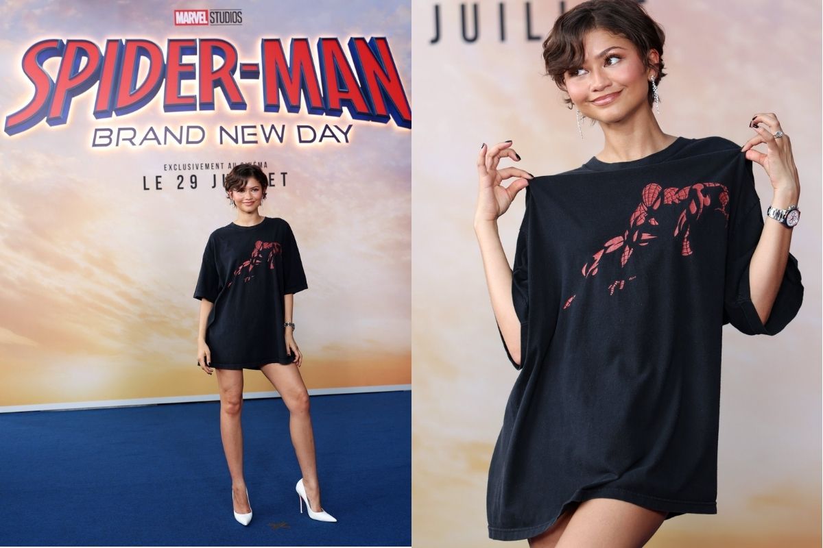 Zendaya impacta en la gira de prensa de 'Spider-Man' con un atuendo "sin pantalones"