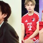 V de BTS sorprende al usar el nuevo uniforme personalizado del FC Bayern Múnich en un concierto