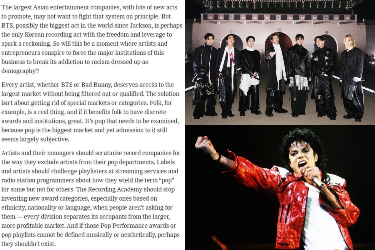 The New York Times compara el impacto global de BTS con el de Michael Jackson