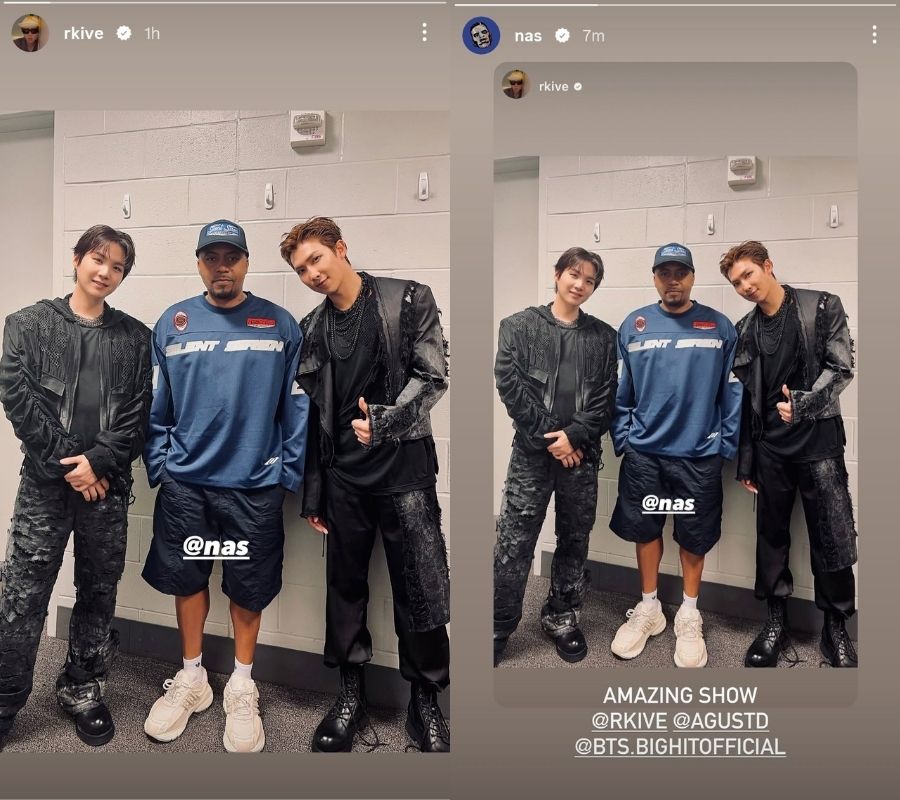 RM rindió homenaje al rapero Nas durante el concierto de BTS en el MetLife RM rindió homenaje al rapero Nas durante el concierto de BTS en el MetLife