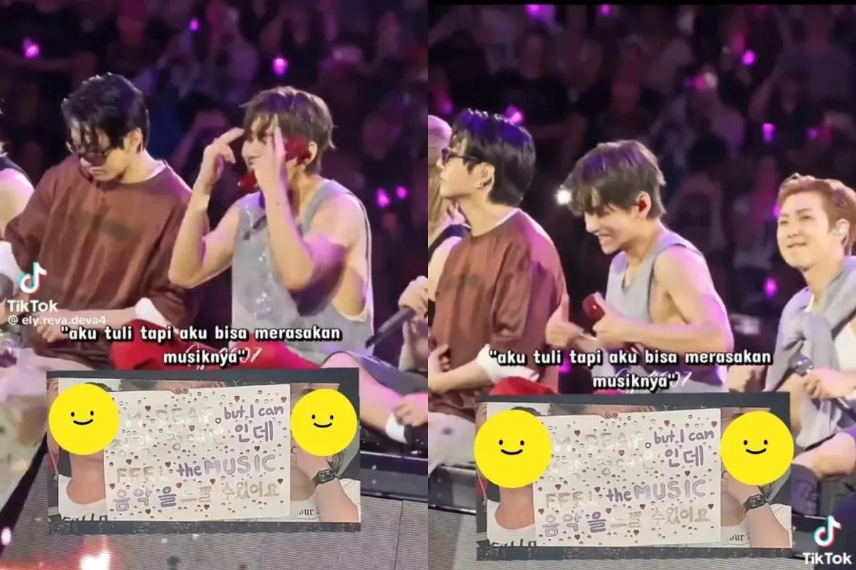V de BTS da un momento inolvidable a un fan con discapacidad auditiva en un concierto